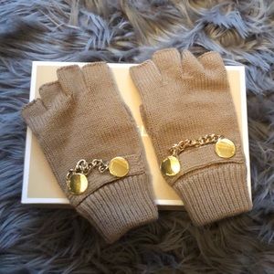 Michael Kors Tan Fingerless Gloves